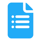Blue paper icon with list design