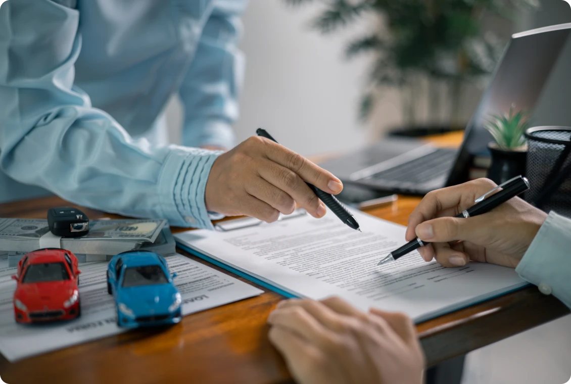 People discussing car loan terms