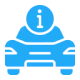 Blue car with info symbol